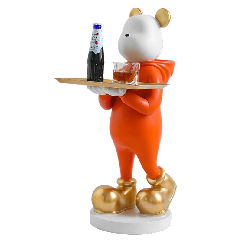 Hyped-Up Bear Statue in Orange - Premium  from Fleurlovin - Just $699.95! Shop now at Fleurlovin