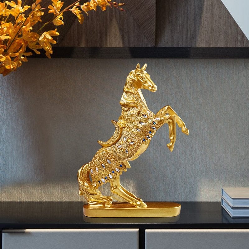 Luxury Sculpture of a Golden War Horse - Premium  from Fleurlovin - Just $259.95! Shop now at Fleurlovin