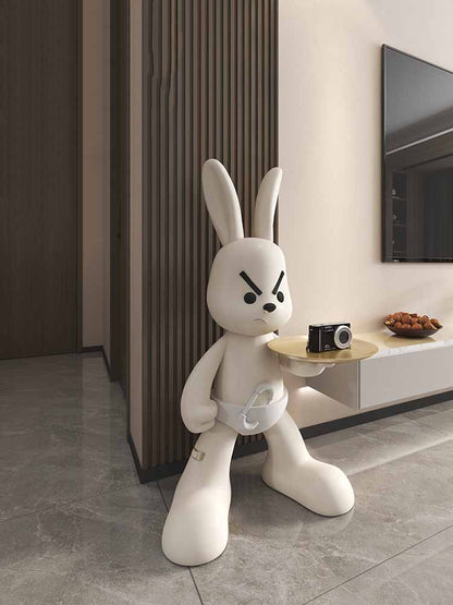 Tray Statue of an Angry Bunny