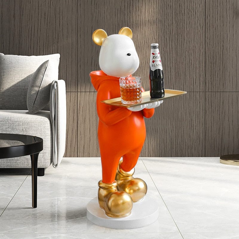 Hyped-Up Bear Statue in Orange - Premium  from Fleurlovin - Just $699.95! Shop now at Fleurlovin