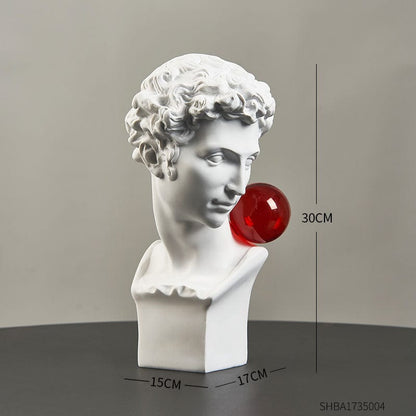 Statue of Vintage Greek Figures with Bubblegum
