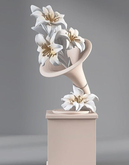 Life Size Sculpture of Flower Phonograph - Premium  from Fleurlovin - Just $899.95! Shop now at Fleurlovin