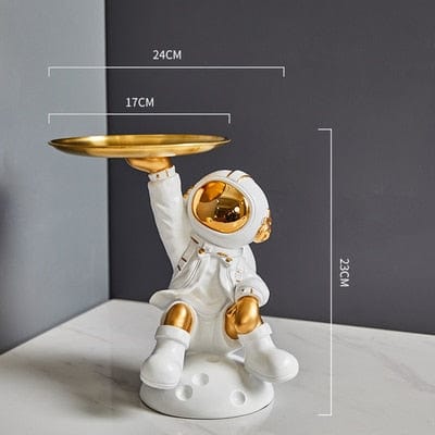 Metal Tray with Hyped-Up Astronaut Design