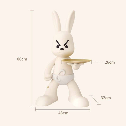 Tray Statue of an Angry Bunny