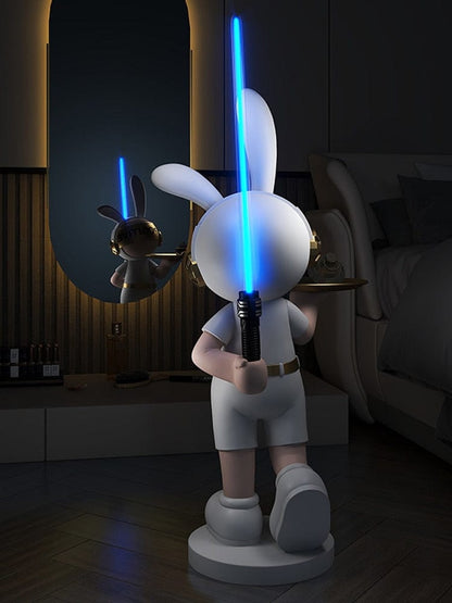 Rabbit Statue with Life-Size Lightsaber